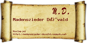 Madenszieder Dévald névjegykártya